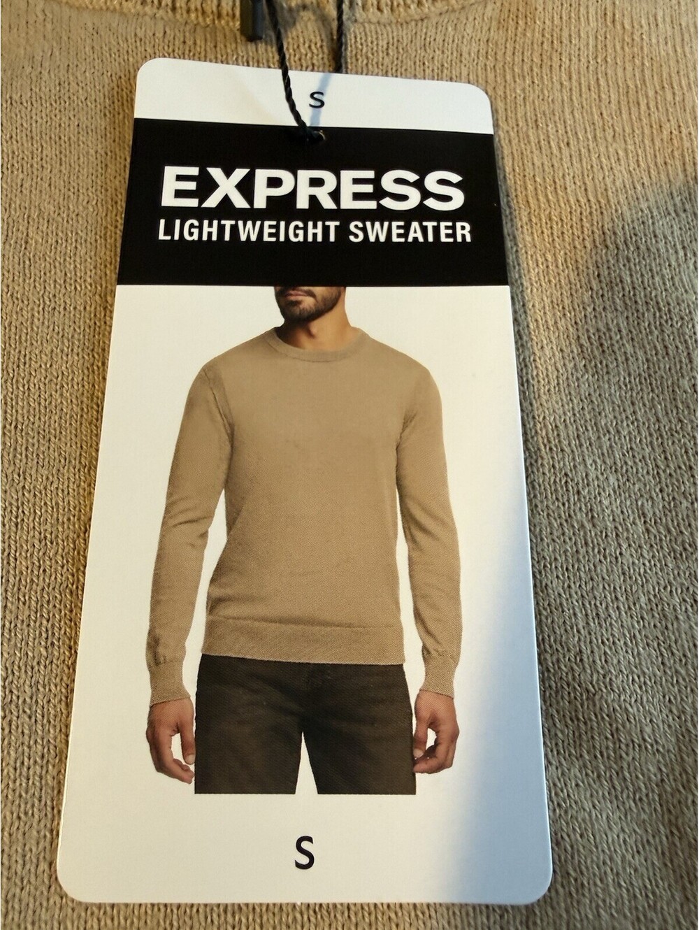 Express Men’s Small Lightweight Camel Colored Sweater New With Tags